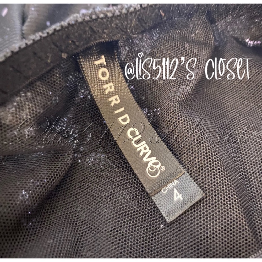 Torrid Black Lace & Galaxy Mesh Babydoll Chemise Lingerie Nightie 4X - Picture 9 of 15